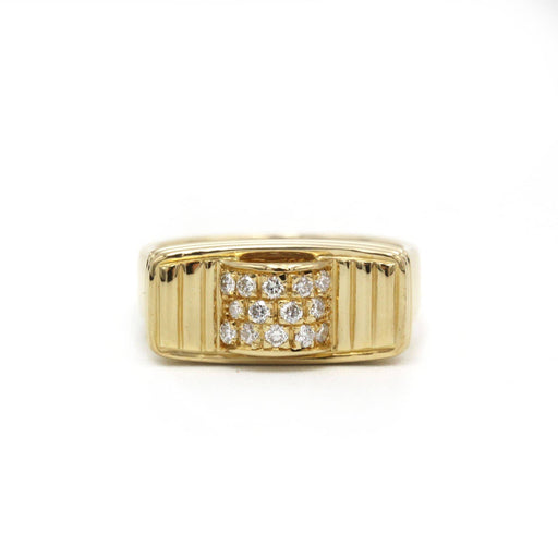 Bague 53 Poiray - Bague godronnée en or jaune et diamants 58 Facettes 250021SP