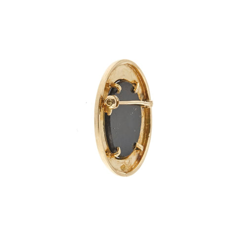 Broche Broche en or jaune 18 ct avec micromosaïque sur onyx 58 Facettes 37262