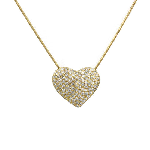 Collier Collier pendentif cœur en or jaune et diamants 58 Facettes 240019SP
