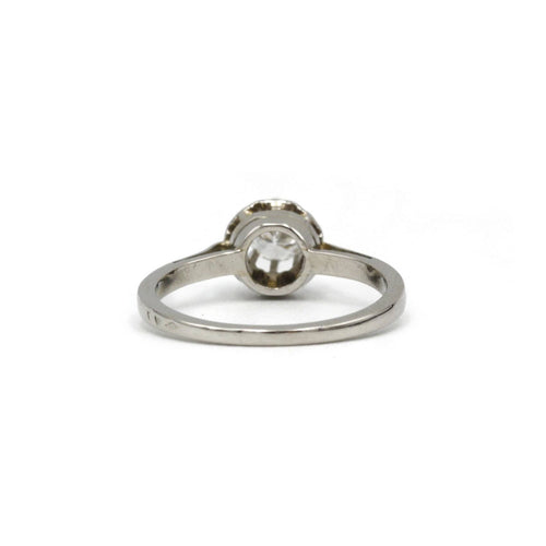 Bague 55 Solitaire - Bague en or blanc, platine et diamant 58 Facettes 220034SP