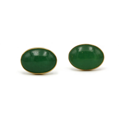 Boucles d'oreilles Boucles d'oreilles en or jaune et aventurines vertes 58 Facettes 210050SP