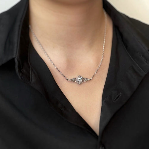 Collier Art déco - Collier pendentif en or blanc et diamants 58 Facettes 240178R