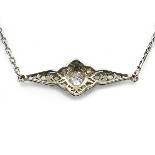 Collier Art déco - Collier pendentif en or blanc et diamants 58 Facettes 240178R