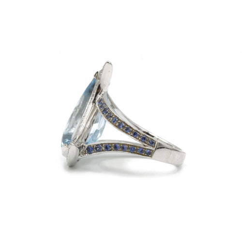 Bague 49 Mauboussin - Bague Subtil Songe en or blanc, topaze, saphirs et diamants 58 Facettes 240199R