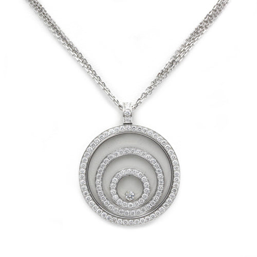 Collier Chopard Happy Spirit - Collier pendentif en or blanc et diamants 58 Facettes 240136R