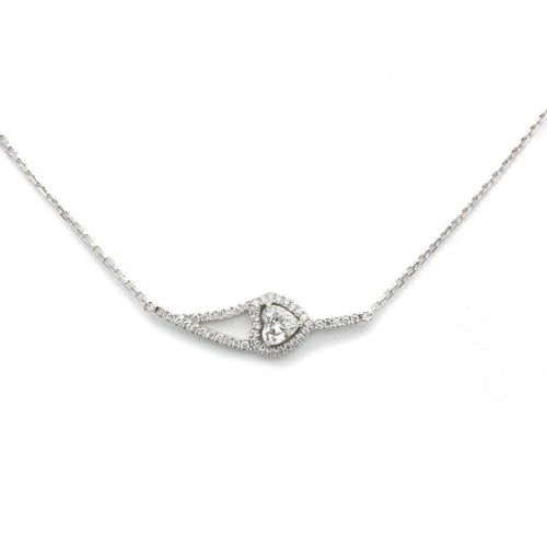 Collier Messika - Collier Entourage Cœur en or blanc et diamants 58 Facettes 240110R