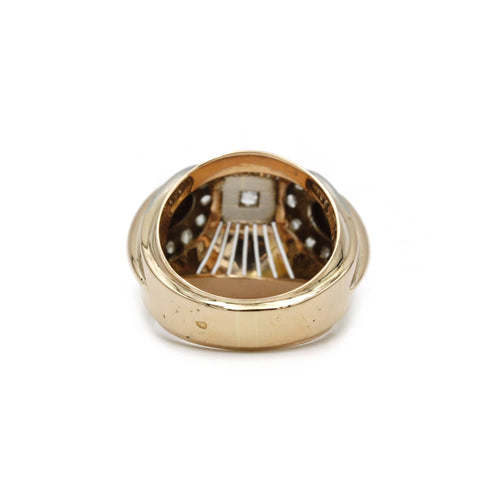 Bague 55 Bague en or jaune et blanc avec diamants 58 Facettes 240106R