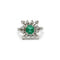 Bague 54 Bague en or blanc, émeraude et diamants 58 Facettes 230116R