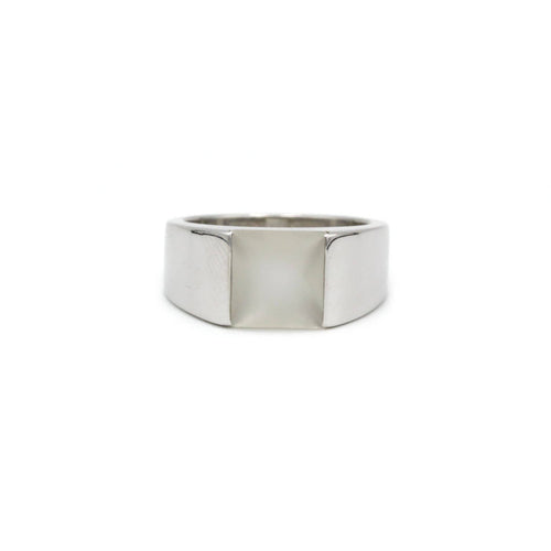 Bague 48 Cartier Tank - Bague en or blanc et pierre de lune 58 Facettes 240064R