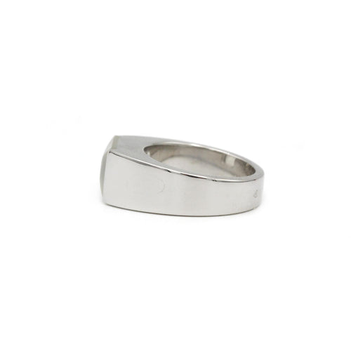 Bague 48 Cartier Tank - Bague en or blanc et pierre de lune 58 Facettes 240064R