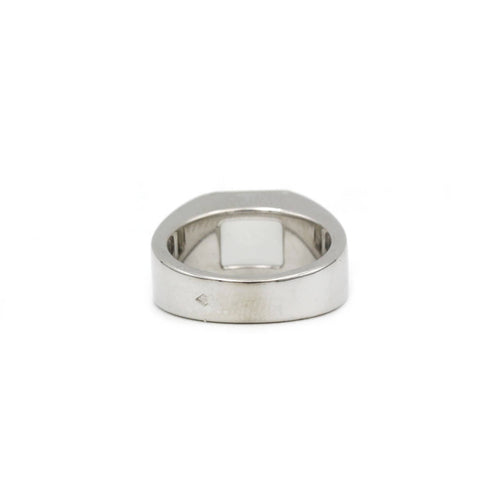 Bague 48 Cartier Tank - Bague en or blanc et pierre de lune 58 Facettes 240064R