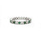 Bague 54 Alliance en or blanc, diamants et émeraudes 58 Facettes 240022R