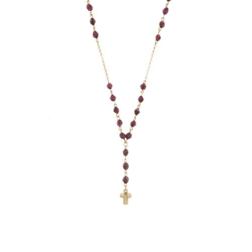 Collier Orso grigio - Collier chapelet en or jaune 18 ct et grenats 58 Facettes 34278