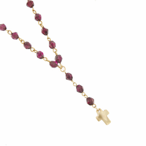 Collier Orso grigio - Collier chapelet en or jaune 18 ct et grenats 58 Facettes 34278