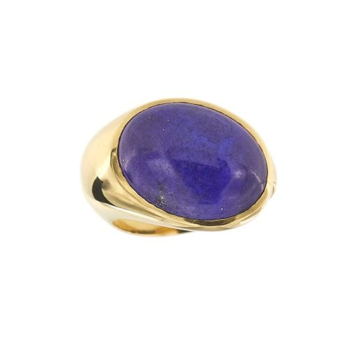Bague 55 Bague jonc en or jaune 18 ct avec lapis-lazuli cabochon 58 Facettes 32435