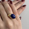 Bague 55 Bague jonc en or jaune 18 ct avec lapis-lazuli cabochon 58 Facettes 32435