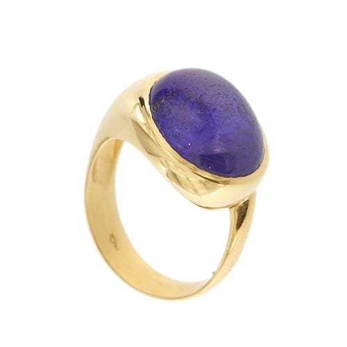 Bague 55 Bague jonc en or jaune 18 ct avec lapis-lazuli cabochon 58 Facettes 32435