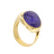 Bague 55 Bague jonc en or jaune 18 ct avec lapis-lazuli cabochon 58 Facettes 32435