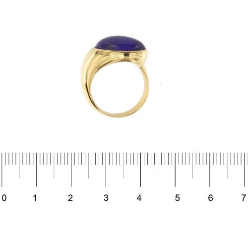 Bague 55 Bague jonc en or jaune 18 ct avec lapis-lazuli cabochon 58 Facettes 32435