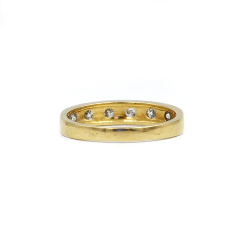 Bague 54.5 Demi-alliance en or jaune et diamants 58 Facettes 220109R