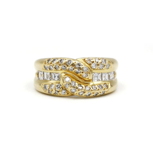 Bague 54 Bague en or jaune et diamants 58 Facettes 220099R