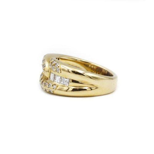 Bague 54 Bague en or jaune et diamants 58 Facettes 220099R