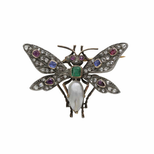 Broche Broche Libellule en or, argent et pierres précieuses 58 Facettes 220097R