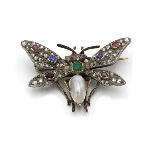 Broche Broche Libellule en or, argent et pierres précieuses 58 Facettes 220097R