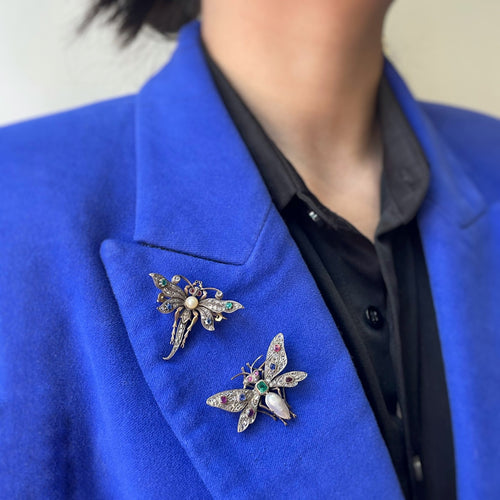 Broche Broche Libellule en or, argent et pierres précieuses 58 Facettes 220097R