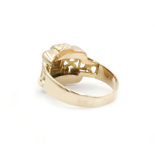 Bague 55 Bague Art déco en or jaune, platine et diamant 58 Facettes 220015R