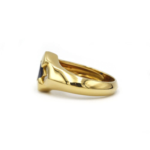 Bague 54 Bague en or jaune, saphir et diamants 58 Facettes 210076R