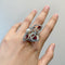 Bague 53 Bague en or blanc, diamants, rubis et perle 58 Facettes 230049SP