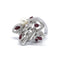 Bague 53 Bague en or blanc, diamants, rubis et perle 58 Facettes 230049SP