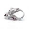 Bague 53 Bague en or blanc, diamants, rubis et perle 58 Facettes 230049SP