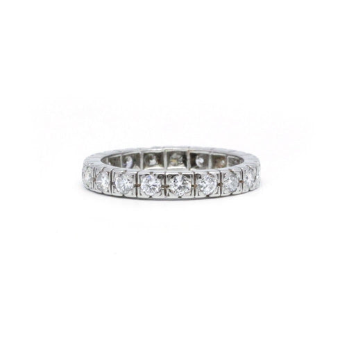 Bague 52 Alliance américaine en platine et diamants 58 Facettes 210221R
