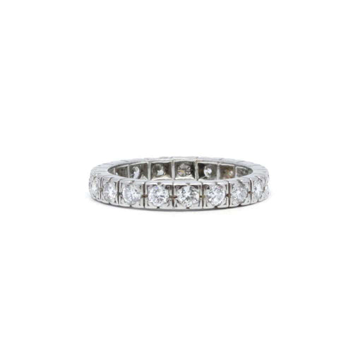 Bague 52 Alliance américaine en platine et diamants 58 Facettes 210221R