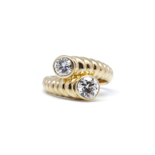 Bague 48 Bague diamants en or jaune 58 Facettes 210191R