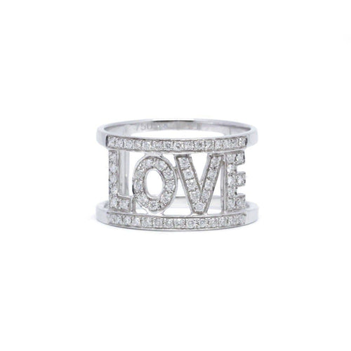Bague 52 Bague pavée en or blanc et diamants 58 Facettes 210140R