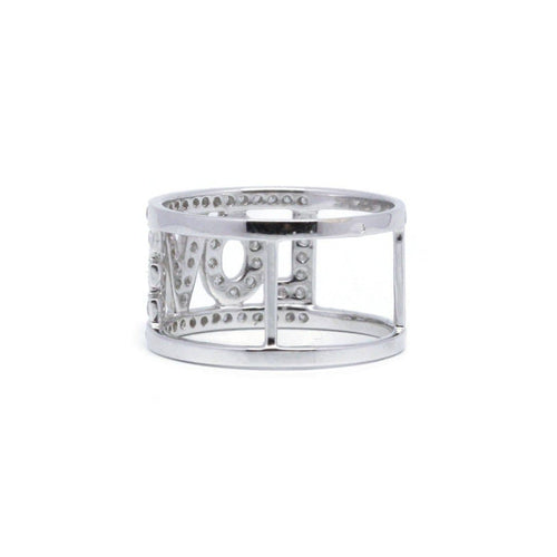 Bague 52 Bague pavée en or blanc et diamants 58 Facettes 210140R