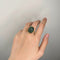 Bague 53 Bague en or jaune et aventurine verte 58 Facettes 210111R