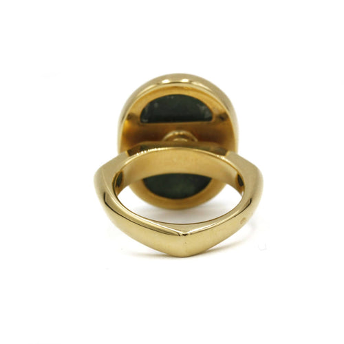 Bague 53 Bague en or jaune et aventurine verte 58 Facettes 210111R