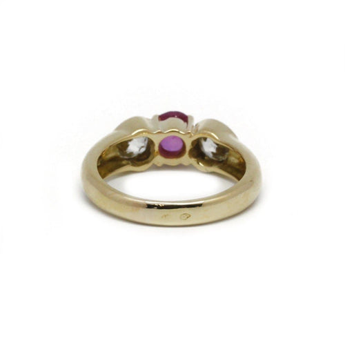 Bague 56 Bague en or jaune avec saphir rose et diamants 58 Facettes 210093R