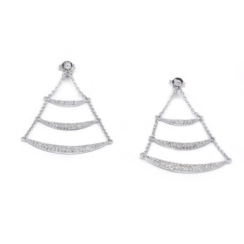 Boucles d'oreilles Korloff - Boucles d'oreilles en or blanc et diamants 58 Facettes 220369R