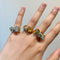 Bague 46 Tank - Bague en or jaune, platine et diamants 58 Facettes 230041SP
