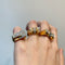Bague 46 Tank - Bague en or jaune, platine et diamants 58 Facettes 230041SP