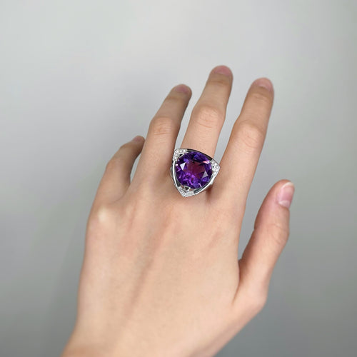 Bague 56 Mauboussin - Bague Mes Couleurs à Toi en or blanc, améthyste et diamants 58 Facettes 220252R