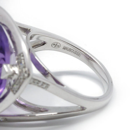 Bague 56 Mauboussin - Bague Mes Couleurs à Toi en or blanc, améthyste et diamants 58 Facettes 220252R
