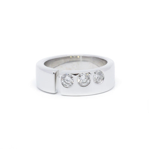 Bague 52 Bague en or blanc et diamants 58 Facettes 200133R