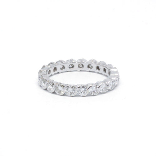 Bague 52 Alliance américaine en or blanc et diamants 58 Facettes 220416R