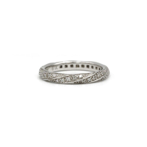 Bague 51 Bague en or blanc et diamants 58 Facettes 200078R